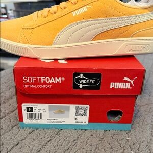 Puma Vibrant Yellow Sneakers with Cream Accent